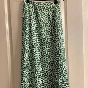 Floral Slit Midi Skirt